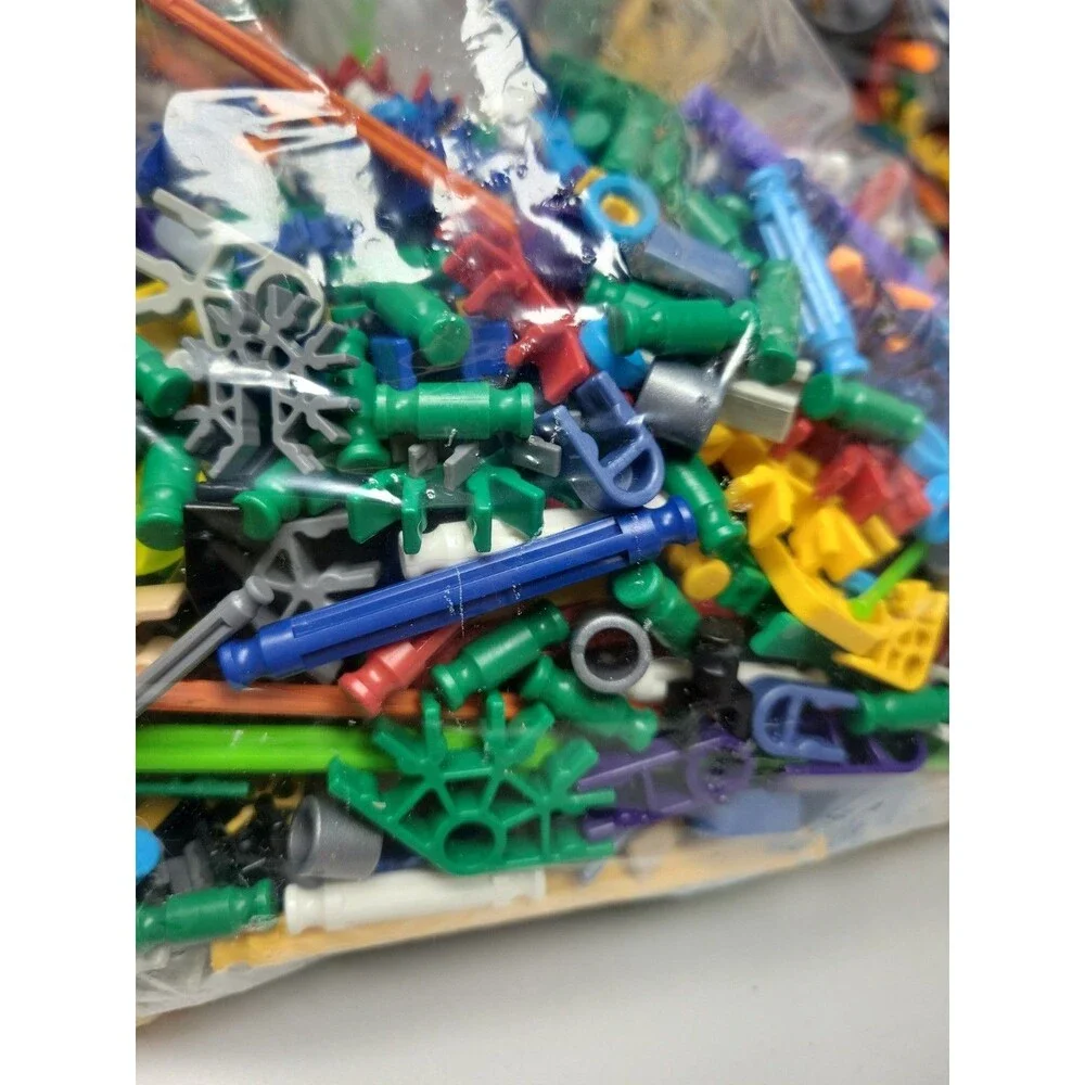 K'nex Building Pieces and Parts Wheels Corners Rods Spokes 8 lb bulk lot BOOKS